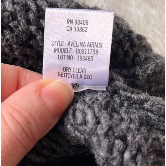 Theory Gray Avelina Airmix Wool Mohair Blend Open Knit Sweater Dress, Medium - Picture 11 of 16